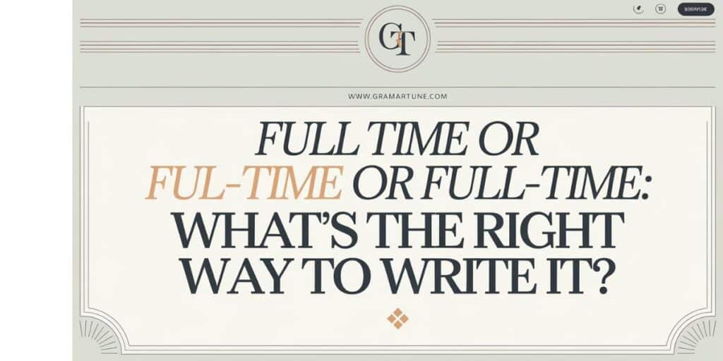 Full Time or Full-Time: What’s the Right Way to Write It?