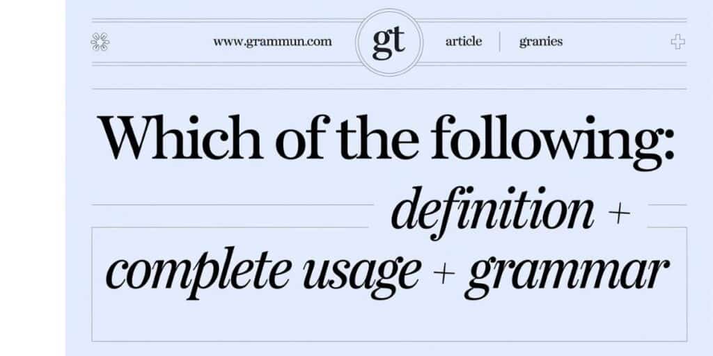 Which of the Following: Definition + Complete Usage + Grammar