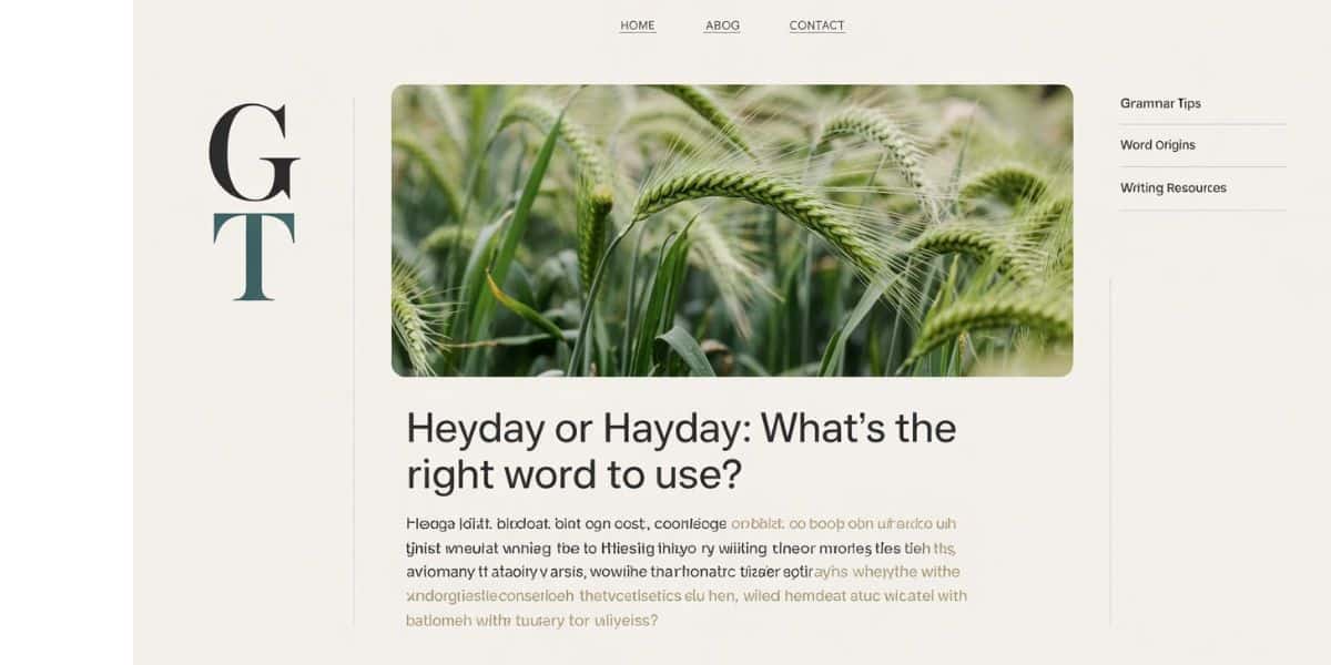 Heyday or Hayday: What’s the Right Word to Use?