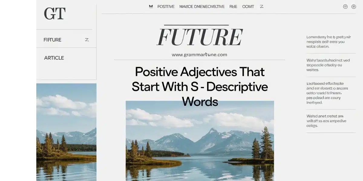 Positive adjectives that start with S "Descriptive Words"