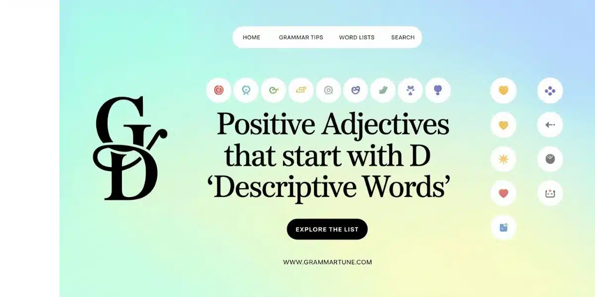 Positive Adjectives That Start With D "Descriptive Words"