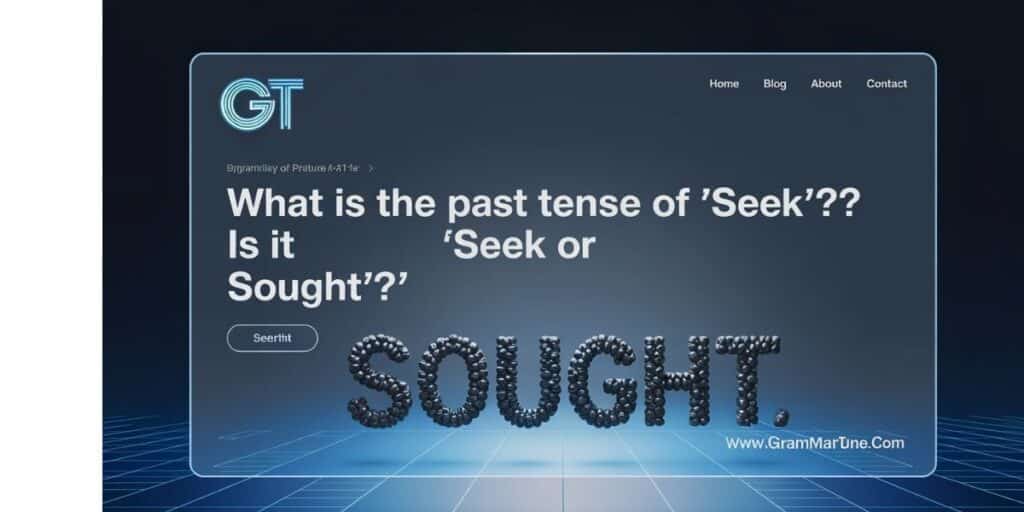 What is the Past Tense of ‘Seek’? Is it ‘Seek’ or ‘Sought’?