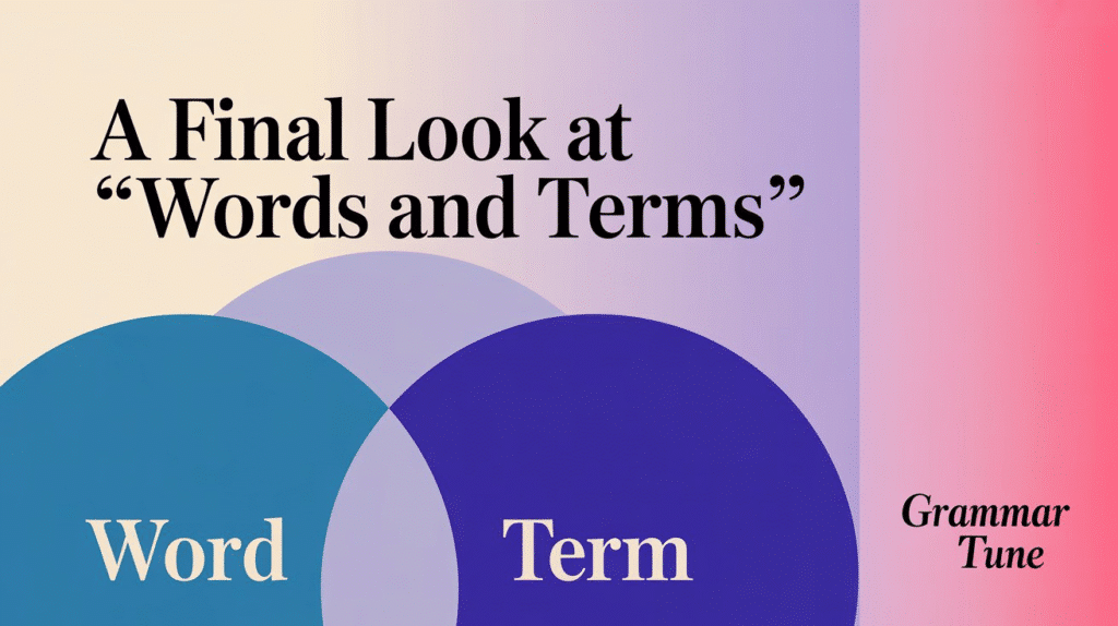 A Final Look at “Words and Terms”