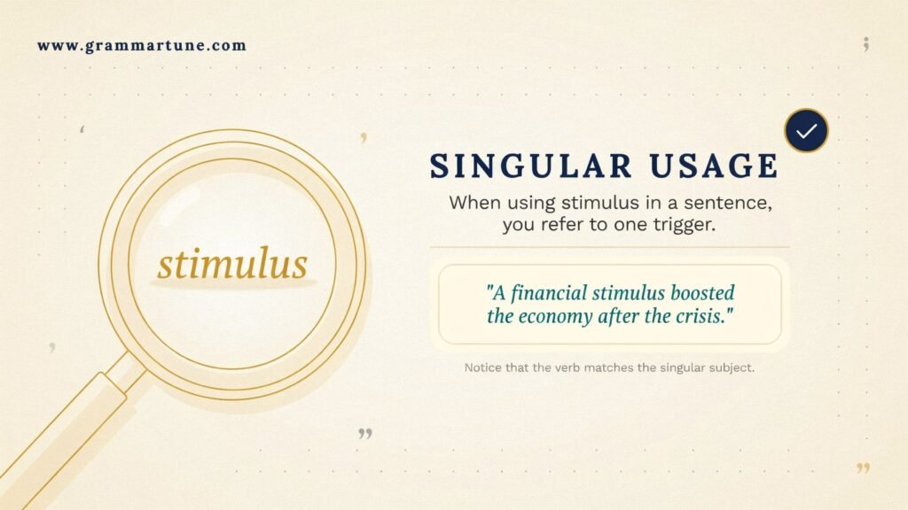 stimulus Singular Usage