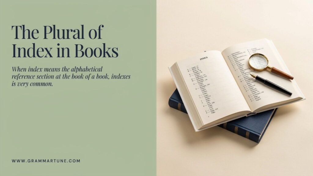 The Plural of Index in Books