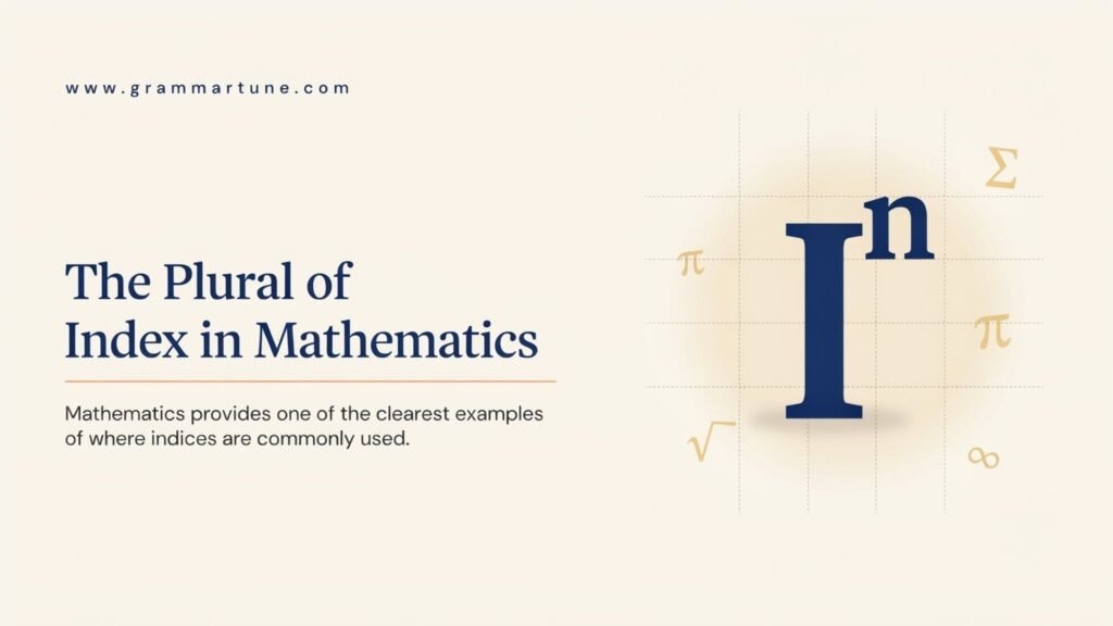 The Plural of Index in Mathematics